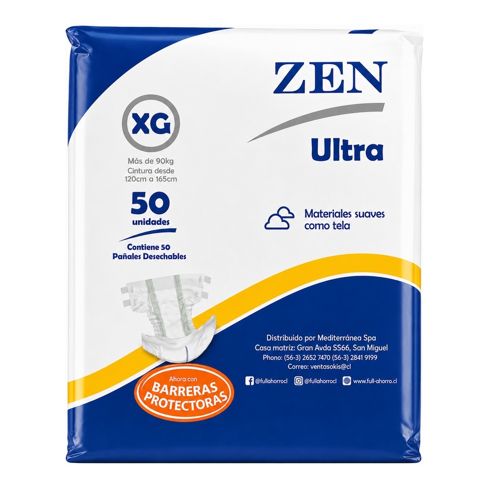 ZEN ULTRA - PAÑALES DESECHABLES ADULTO - XG 50 und
